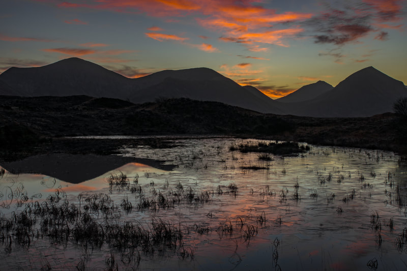 Sunrise over the Red Hills, Glen Sligachan, Isle of Skye, Scottish Highlands, Scotland, United Kingdom