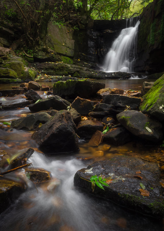 Edenfield Waterfall, Dearden Clough, Rossendale, Lancashire, North West England Landscape Photography Print