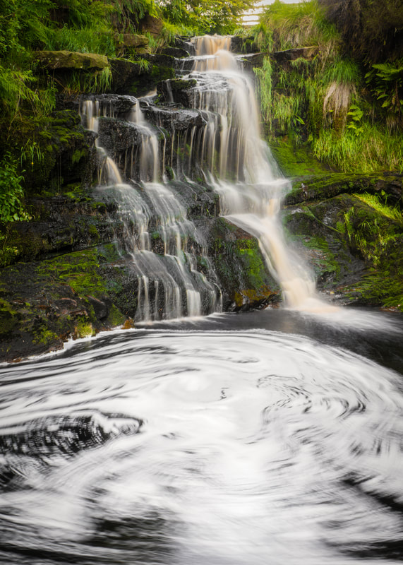 Lead Mines Clough Top Waterfall, Anglezarke, Chorley, Lancashire, North West England, Landscape Photography Print