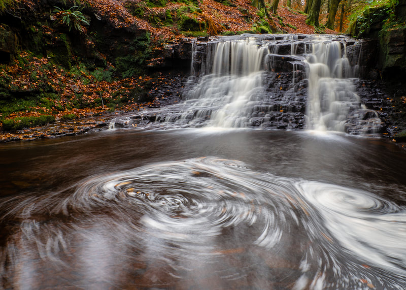 River Roddlesworth Upper Waterfall, Roddlesworth Forest, Lancashire, North West England
